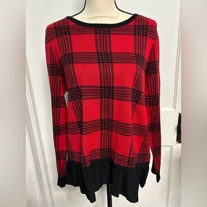 Cynthia Rowley Red and Black Knit Sweater